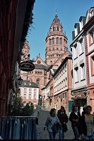Old city centre and cathedral in Mainz